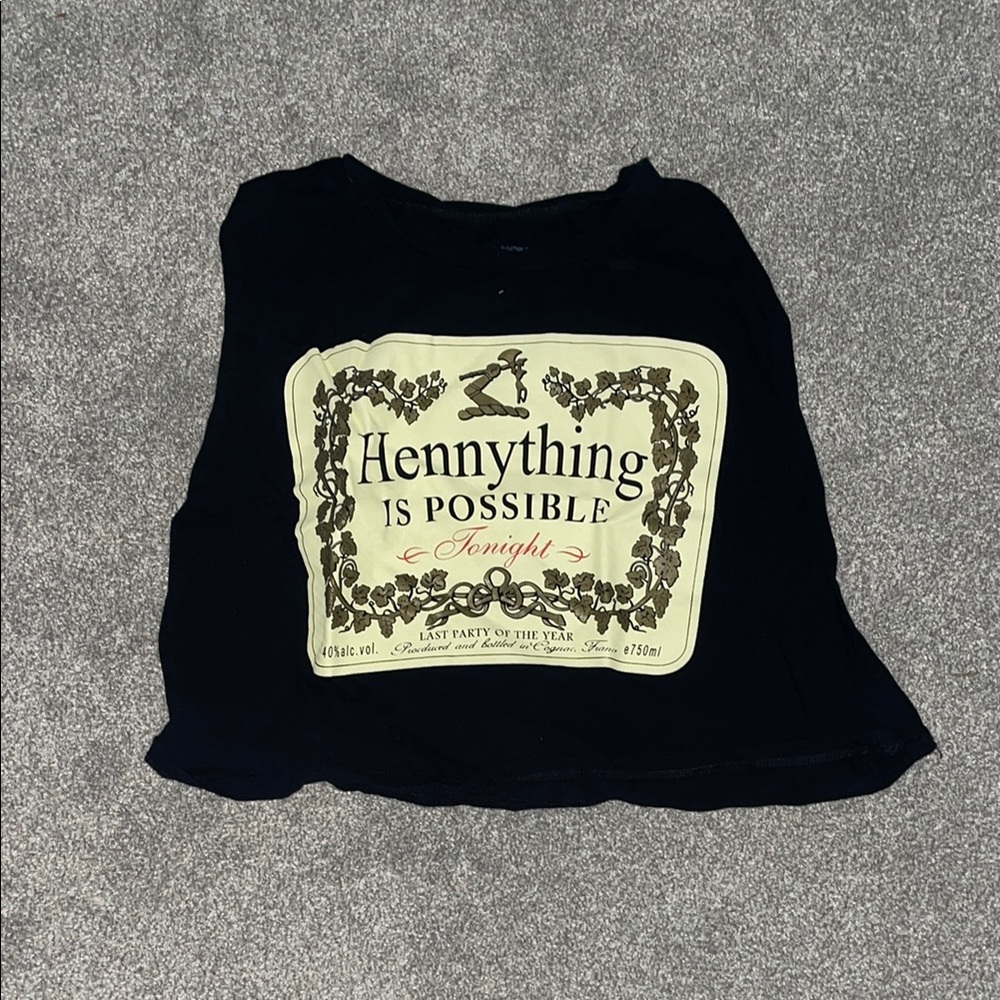 HENNYTHING CROPPED TANK TOP.